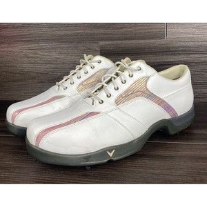 Callaway  Womens Size 7.5 Two-Tone Golf‎ Shoes/White Lace-Up Wide